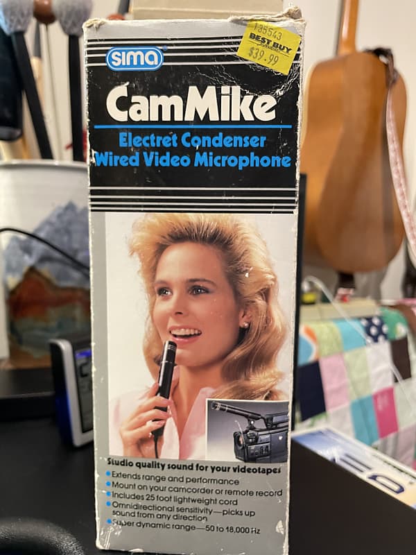 SIMA CamMike Electret Condenser Wired Video Microphone 1988 black image 1