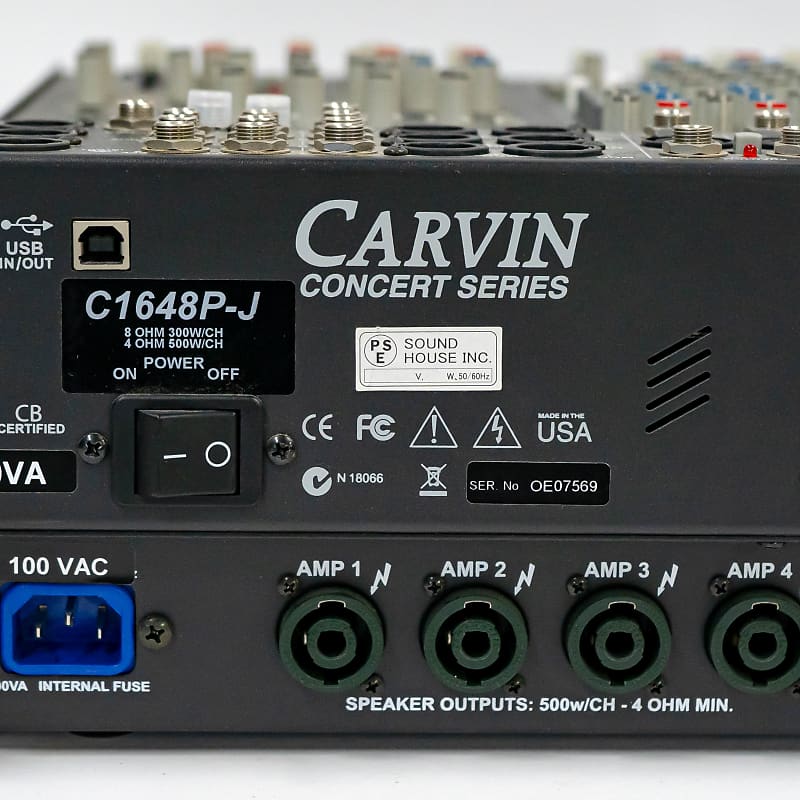 販売販促CARVAVIN CONCERT SERIES C1648 16CHANNEL POWERD MIXE、パワード、アナログミキサー ミキサー