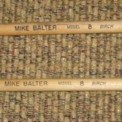 one pair new old stock (but ONE head has visible impressions) Mike Balter MB8B (8B) Hard Keyboard Mallets, 7/8" rosewood round HEADS and natural birch HANDLES - mid to late 1990s (+ packaging) Unwound Series image 2