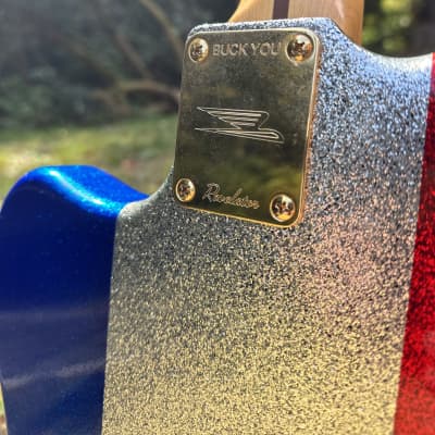 2017 Buck Owens Revelator JazzCaster Jazzmaster - Red White and Blue Sparkle image 6