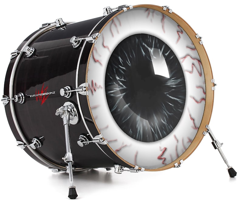 Decal Skin FITS 22" Bass Kick Drum Eyeball Black HEAD NOT INCLUDED image 1