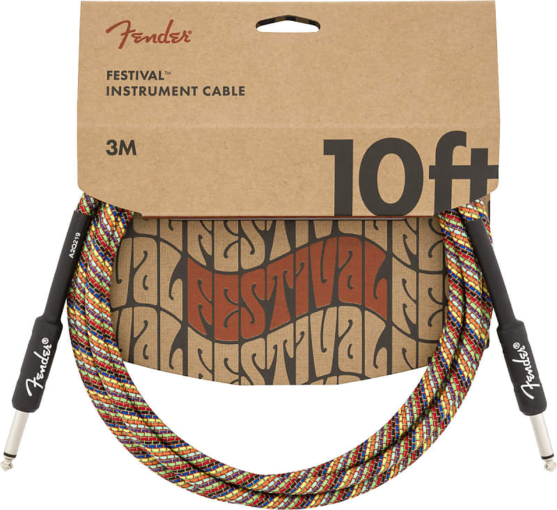 Fender 10' Instrument Cable Rainbow image 1