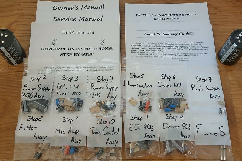 Sansui 890DB restoration kit filter capacitor repair rebuild fix  			