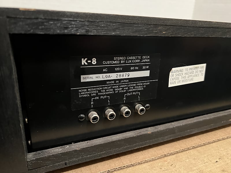 LUXMAN K-8 CASSETTE DECK PLETINA REPRODUCTOR K8