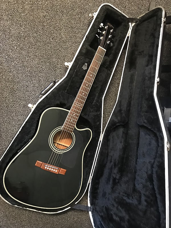 Washburn D-12CE/B Acoustic-Electric Guitar Made In Korea 1992 | Reverb