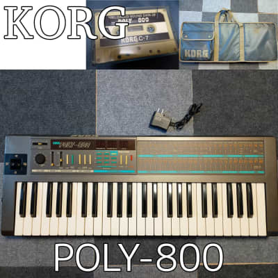 KORG POLY-800 | Battery Mod + Fully Functional | w/ Tape + Case + 240V Adapter | Japan Import | Vintage Synth