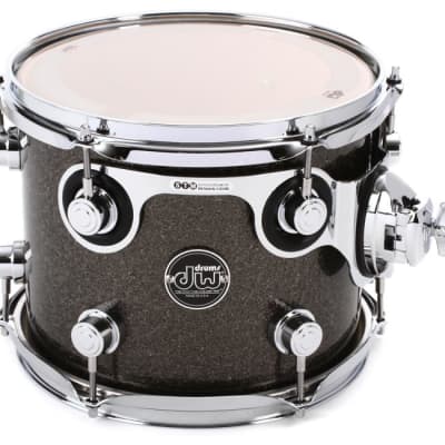 DW Performance Series Mounted Tom - 8 x 10 inch - Pewter Sparkle FinishPly image 1
