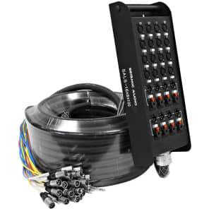 Seismic Audio SALS-16x8x100 16-Channel XLR Snake Cable w/ (4x) XLR (4x) 1/4" TRS Returns - 100'