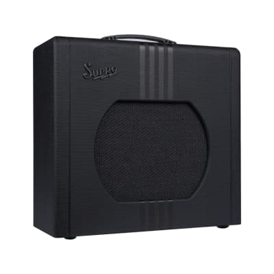 Supro Delta King 12 1x12-inch 15-watt Tube Combo Amp, Black on Black image 3