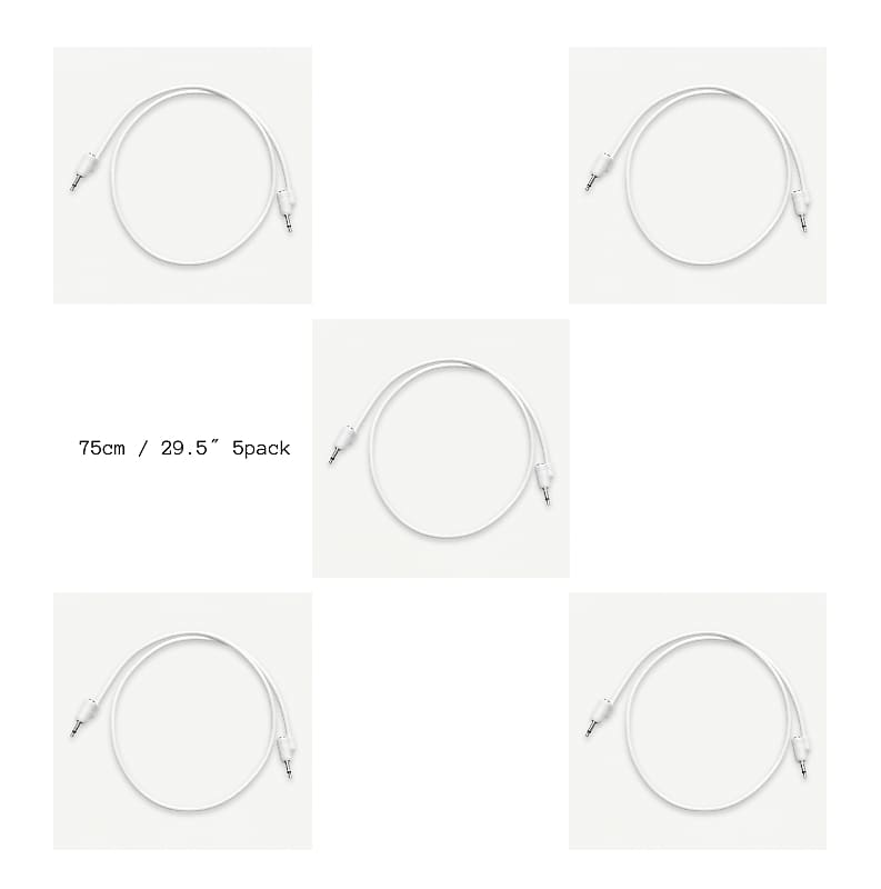 Tiptop Audio Stackcable 3.5mm WHITE 75cm / 29.5″ 5pack Reverb