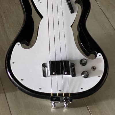 Ampeg AEB-1 Bass 1966 - the 90th Bass made in a factory Black finish & White pickgard from its original NC Sales Rep owner ! image 3