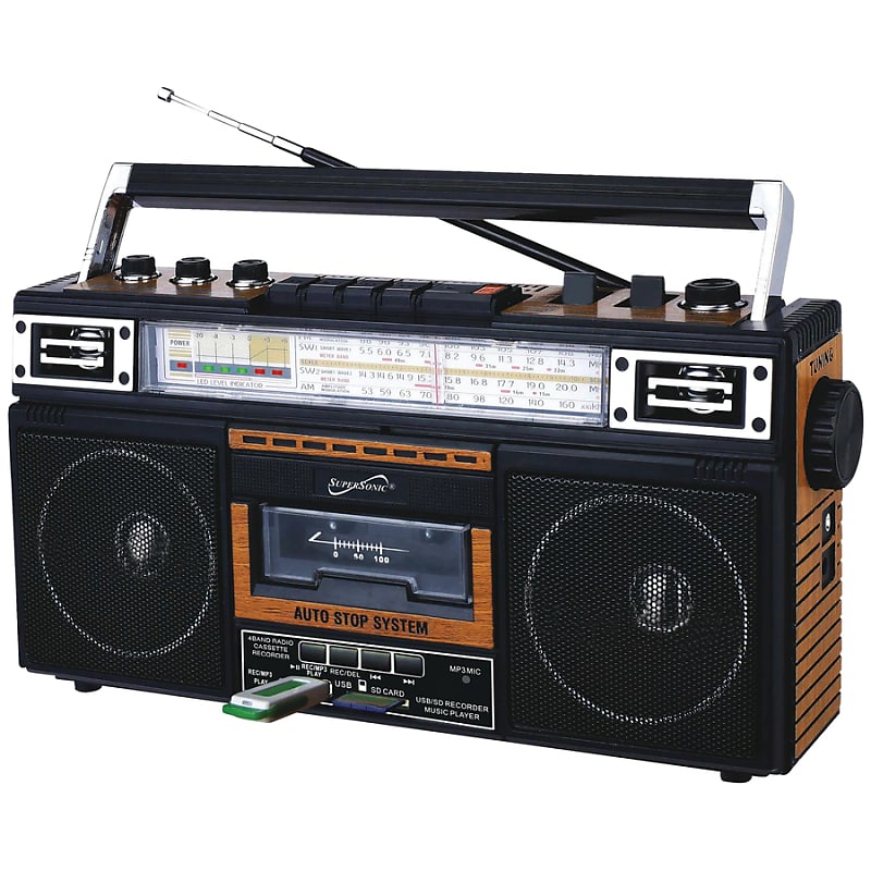 Supersonic - SC-3201BTWOOD - 4 To & Band Converter Mp3 Radio | Reverb Cassette BT España