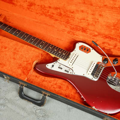 1963 Fender Jaguar Candy Apple Red Refin + OHSC for sale