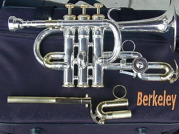 Berkeley Double Bell Bb C /F G Piccolo Trumpet (Silver Gold)