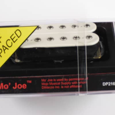 DiMarzio F-spaced Mo' Joe Bridge Humbucker White W/Chrome Poles DP 216 image 1