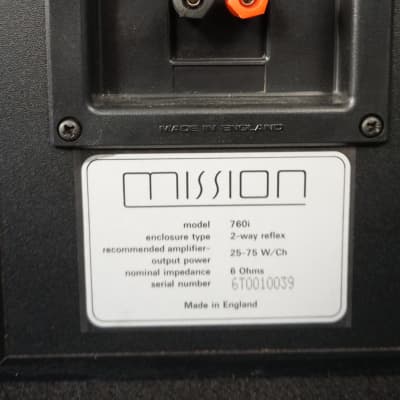 Mission 760i 2-Way Reflex Bookshelf Speaker Pair Made in England image 9