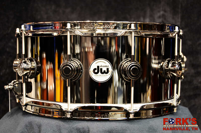 DW Collectors 6.5x14 Black Nickel Over Brass Snare Drum Black | Reverb