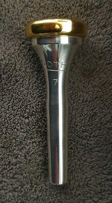 ROTH 7 cornet mouthpiece, silver and gold 24K plated image 1