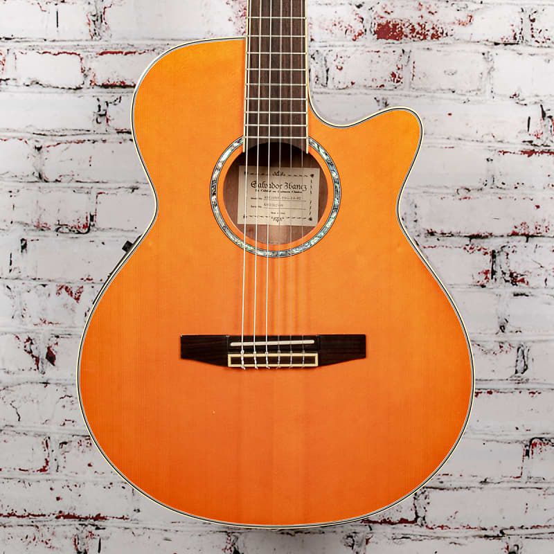 Ibanez AEG10NE Classical Acoustic Electric Guitar High Gloss Tangerine x2389 USED Reverb
