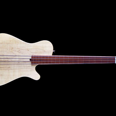 Rob Allen Mouse 30" Flamed Maple Lined Fretless image 2