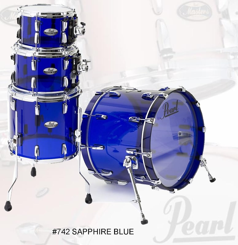 Pearl Crystal Beat Blue Sapphire | In Stock Now | *Limited Edition - 40  Made* Acrylic Kit 22x16_10x7_12x8_16x15 4pc Drums Shell Pack Authorized  Dealer