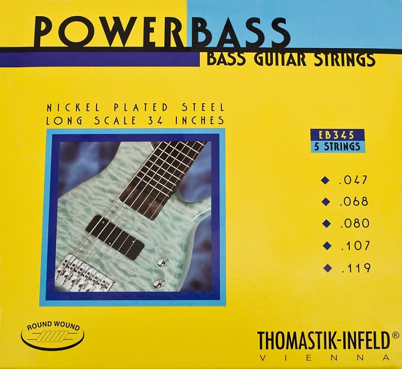 Thomastik-Infeld EB345 PowerBass Magnecore Round-Wound Hexcore Bass Strings - Medium Light (.47 - .119) image 1