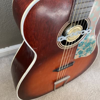 1960s Silvertone Acoustic Guitar USA (Airline Kay Harmony Truetone Danelectro Stella Epiphone) image 4