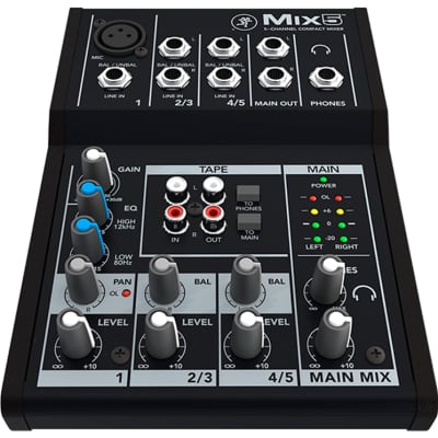 Mackie Mix5 5-Channel Compact Mixer 2015 - Present - Black image 1