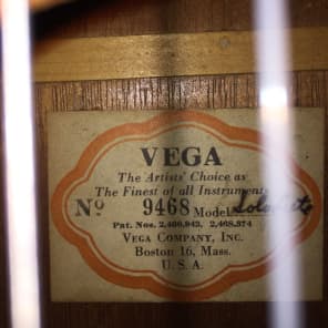 Vega,  Arthur Godfrey, Vintage Baritone Ukulele, (he called it a Solo Lute)  1950's image 4
