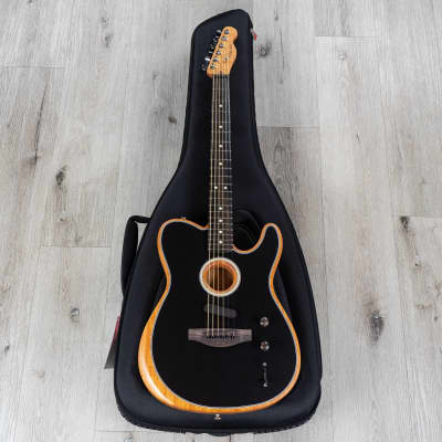 Fender American Acoustasonic Telecaster Guitar, Ebony Fingerboard, Black image 10