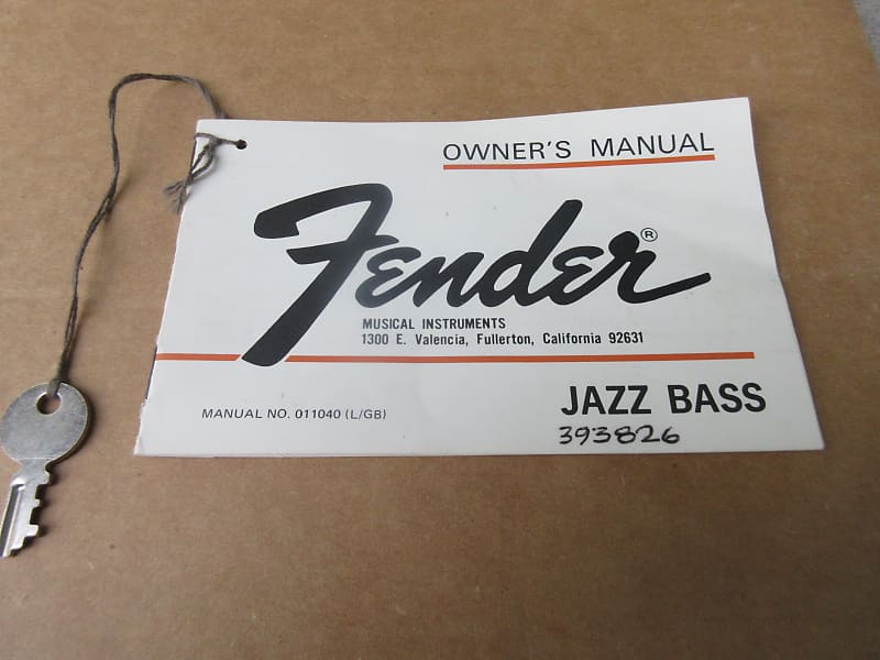 Vintage 1972 1973 Fender Jazz Bass Manual Warranty With Case Reverb