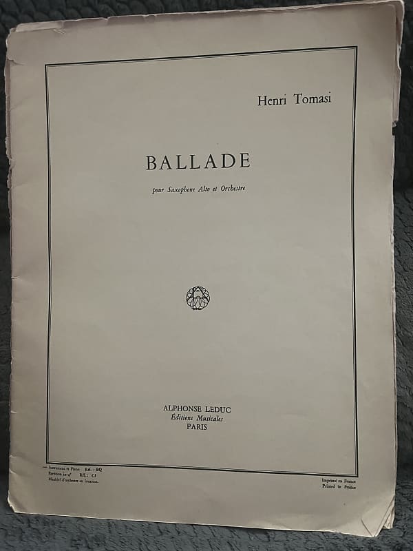 Ballade by Henri Tomasi Copyright 1939 - Paper | Reverb