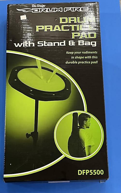 On-Stage DFP5500 Drum Practice Pad with Stand and Bag image 1