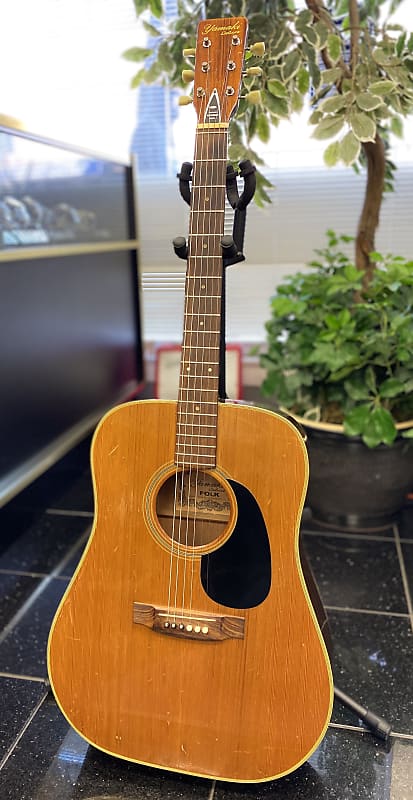 Yamaki Deluxe Folk 1970's Acoustic Guitar - Natural