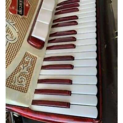 Francini Accordion 17" 120 Bass *Made In Italy- 1960s Red/Pearl* image 7