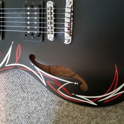 Ibanez Artcore Black With HOT ROD Pinstripes NEW CASE image 4