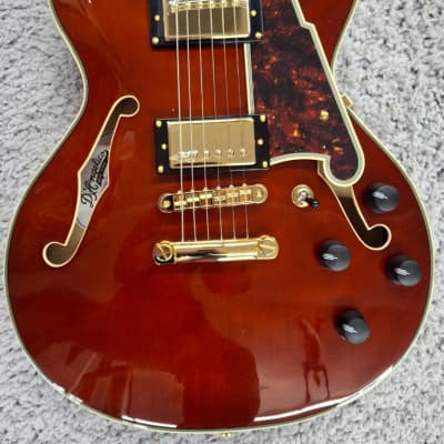 D'Angelico Excel Mini DC Semi-Hollow Body Electric Guitar with Hard Case, Viola image 2