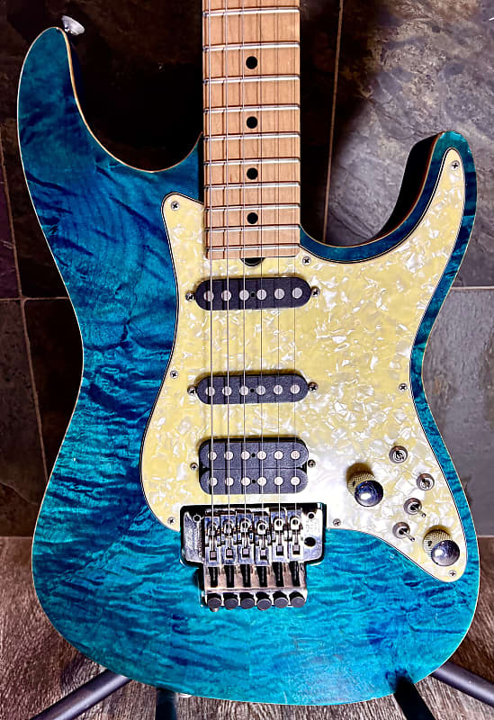 Tom Anderson Drop Top  1991 Teal Figured Maple Top OHSC (682) image 1