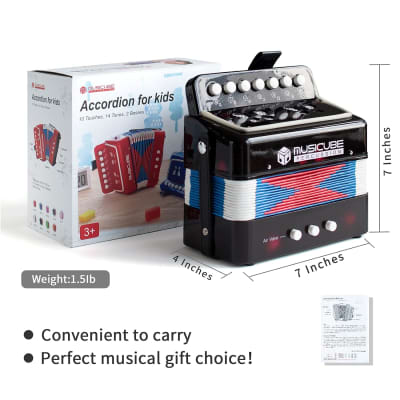 Kids Accordion Instrument Toys 10 Keys Button Small Accordion For