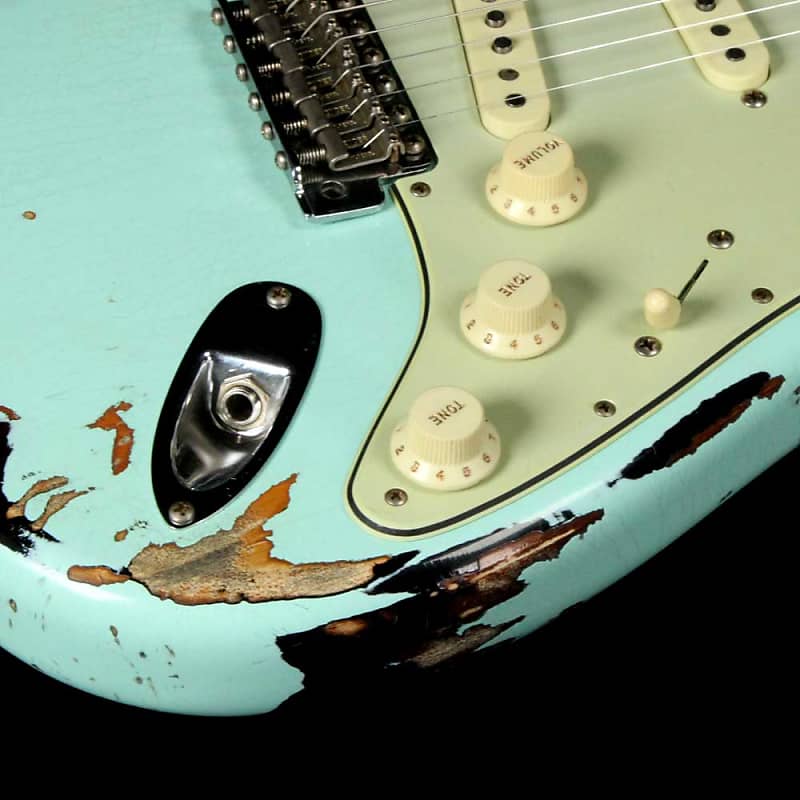 Fender Custom Shop '62 Stratocaster Heavy Relic Surf Green Over 3-Tone  Sunburst