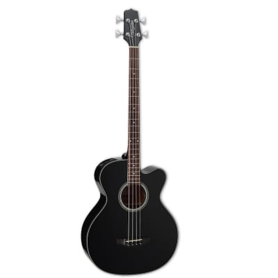 Takamine GB30CE Acoustic Electric Bass Guitar, Black Gloss image 1