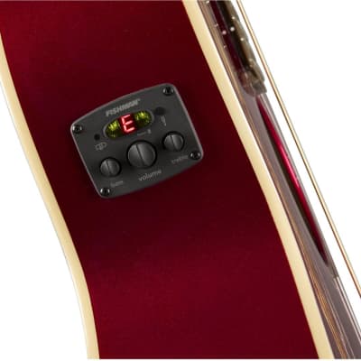Fender Newporter Player in Electric Acoustic Guitar in Candy Apple Red with Walnut Fretboard image 6