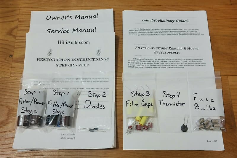 Harman Kardon TA-5000x restoration kit filter capacitor repair rebuild fix  			