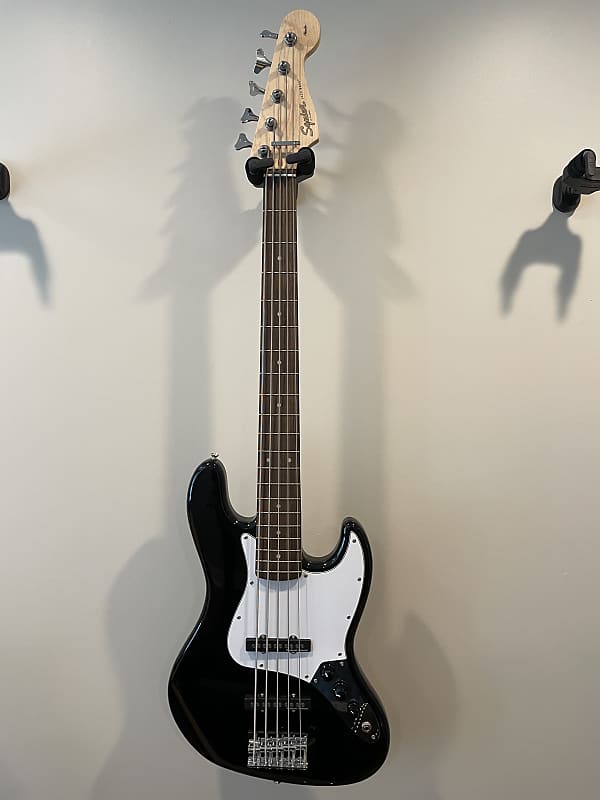 Squier 5 String Affinity Series Jazz Bass with upgraded pickups and hard-shell case image 1