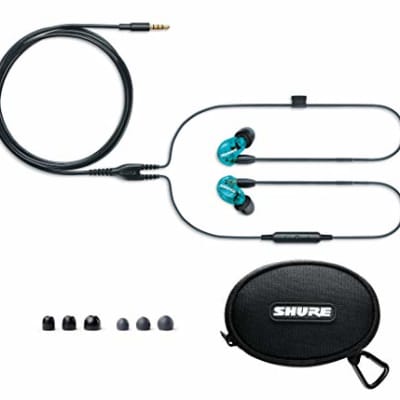 Shure SE215 Wired Sound Isolating Earbuds, Clear Sound, Single Driver, Secure in-Ear Fit, Detachable Cable, Durable Quality, Compatible with Apple & Android Devices - Blue image 3