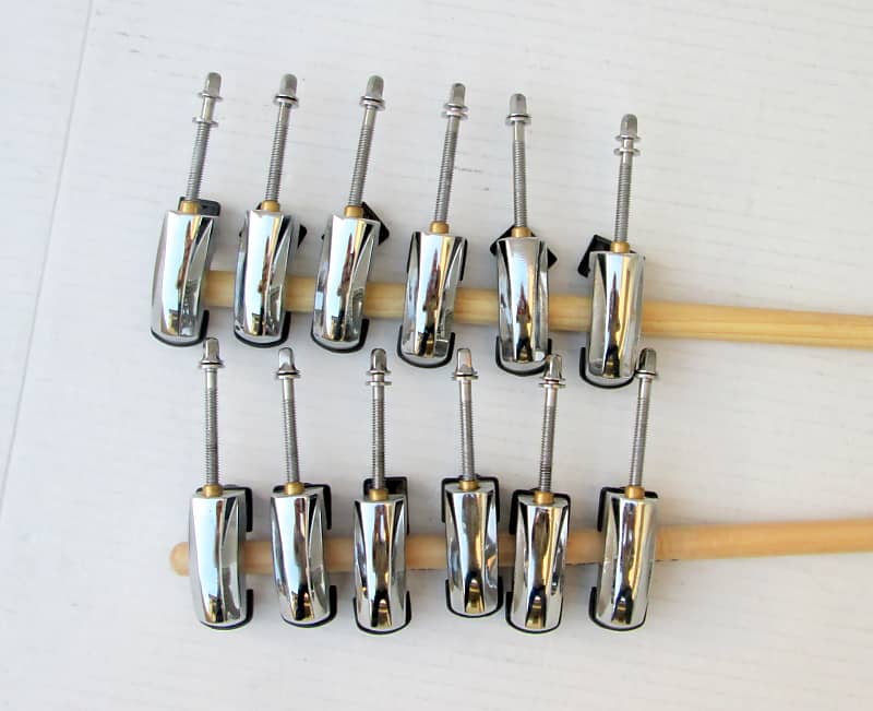TUOREN 6Pcs Single End Tom Drum Lugs With Screws Rubber Gaskets, Metal
