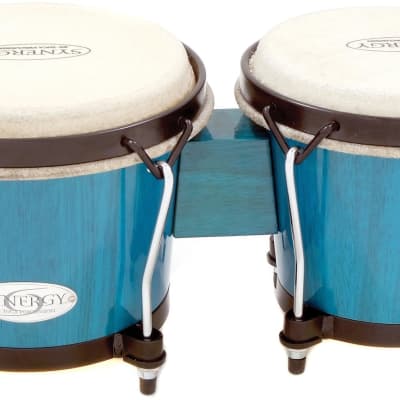 Toca Percussion Synergy Wood Bongos - Bahama Blue image 1