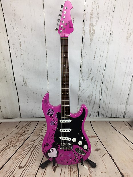 Jaxville pink punk electric best sale guitar