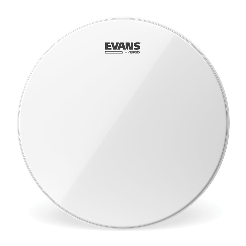 Evans Hybrid White Marching Snare Drum Head, 14 Inch image 1