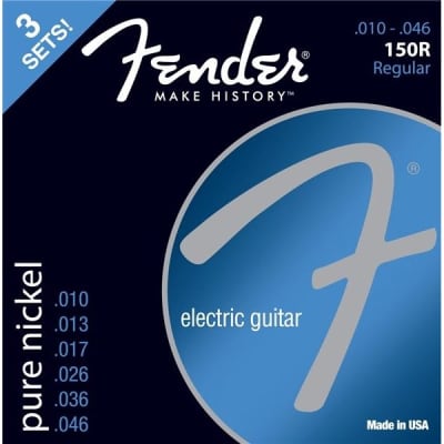 Fender Original Pure Nickel 150R Electric Guitar Strings, 3-Pack, 10-46 Gauge for sale
